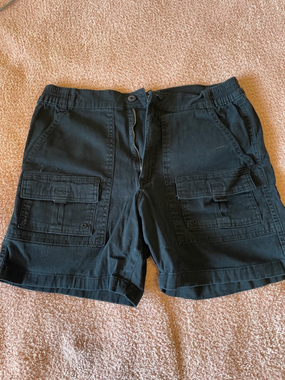 Great Northwest Clothing Company Men's Black Cargo Shorts with Elastic Waistband